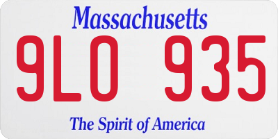 MA license plate 9LO935