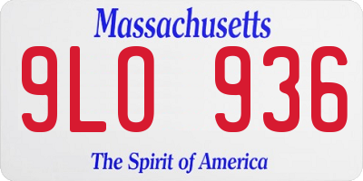 MA license plate 9LO936