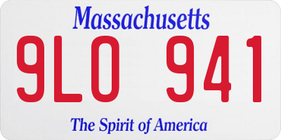 MA license plate 9LO941