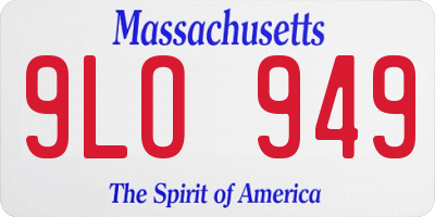 MA license plate 9LO949