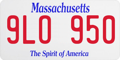 MA license plate 9LO950
