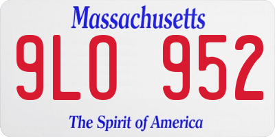 MA license plate 9LO952