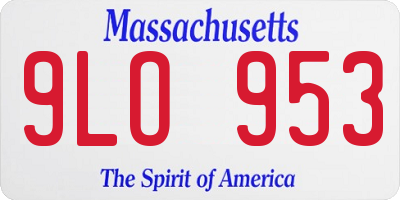 MA license plate 9LO953