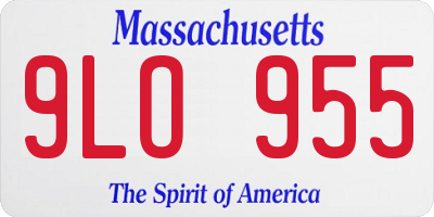 MA license plate 9LO955
