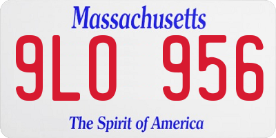 MA license plate 9LO956