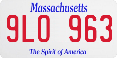MA license plate 9LO963