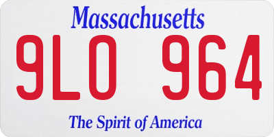 MA license plate 9LO964