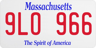 MA license plate 9LO966