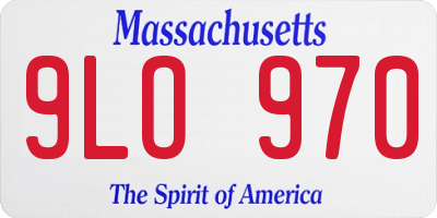 MA license plate 9LO970