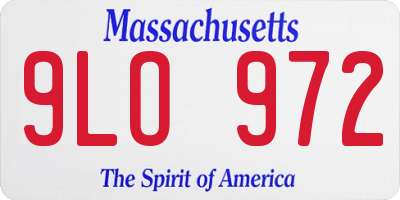 MA license plate 9LO972