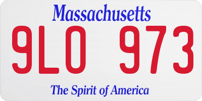 MA license plate 9LO973