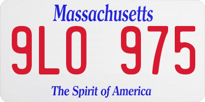 MA license plate 9LO975