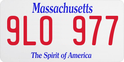 MA license plate 9LO977