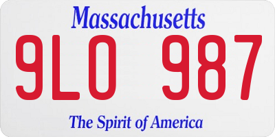 MA license plate 9LO987