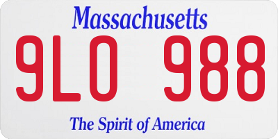 MA license plate 9LO988