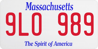 MA license plate 9LO989