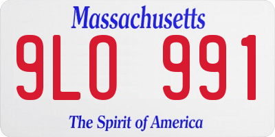 MA license plate 9LO991