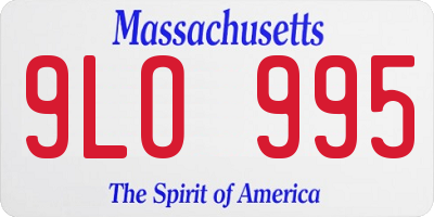 MA license plate 9LO995