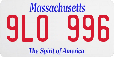 MA license plate 9LO996
