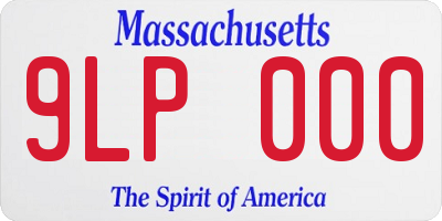 MA license plate 9LP000