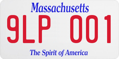 MA license plate 9LP001