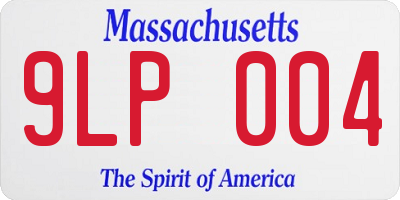 MA license plate 9LP004