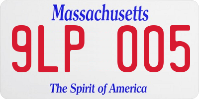 MA license plate 9LP005