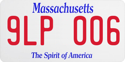 MA license plate 9LP006
