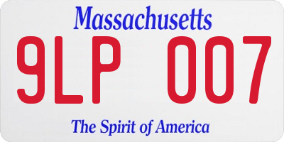 MA license plate 9LP007