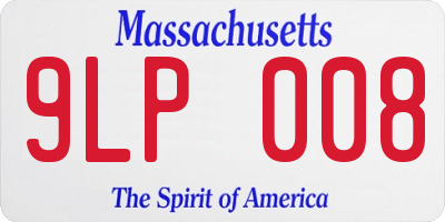 MA license plate 9LP008