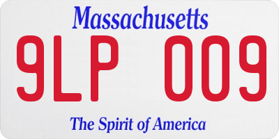 MA license plate 9LP009
