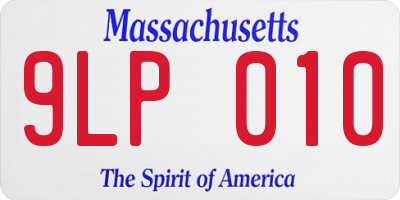 MA license plate 9LP010