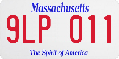 MA license plate 9LP011