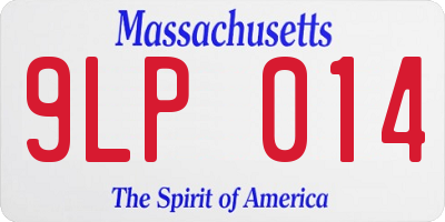 MA license plate 9LP014
