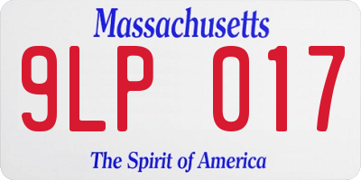 MA license plate 9LP017