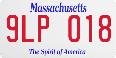 MA license plate 9LP018