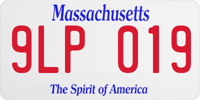 MA license plate 9LP019