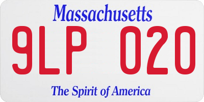 MA license plate 9LP020