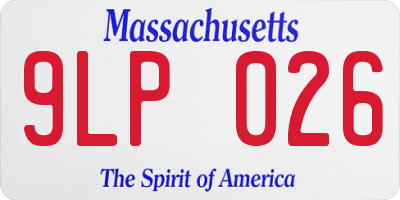 MA license plate 9LP026