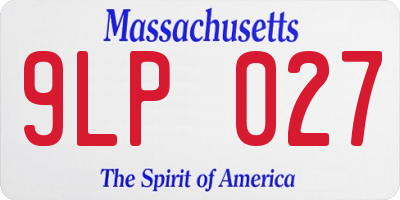MA license plate 9LP027