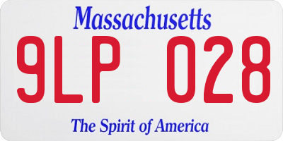 MA license plate 9LP028