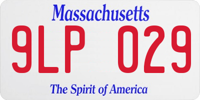 MA license plate 9LP029