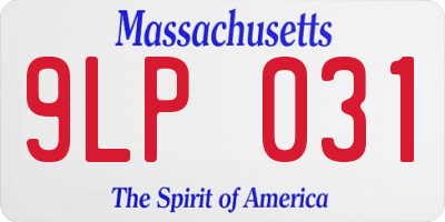 MA license plate 9LP031