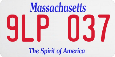 MA license plate 9LP037
