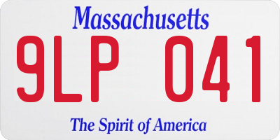 MA license plate 9LP041