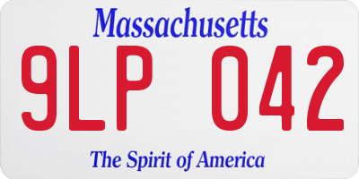 MA license plate 9LP042