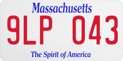 MA license plate 9LP043