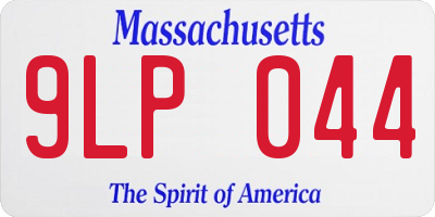 MA license plate 9LP044