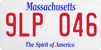 MA license plate 9LP046