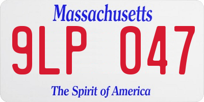 MA license plate 9LP047